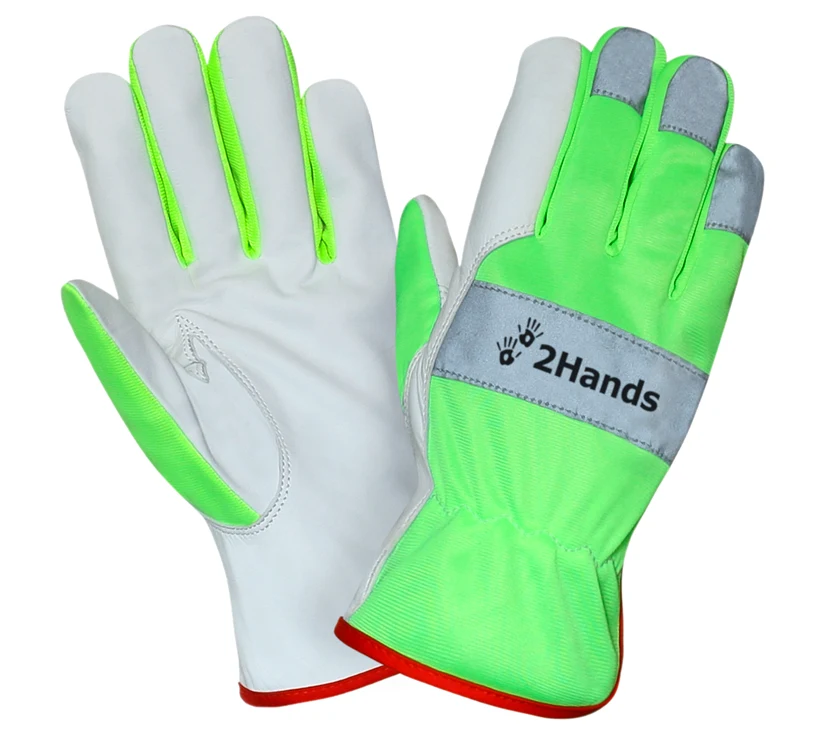 Кожаные перчатки повышенной видимости (HiViz) 2Hands 0129 — фото товара, SIZ5